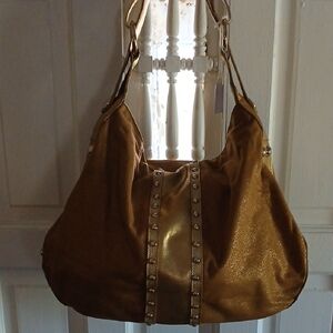 Chic Gold Studded Shoulder Bag